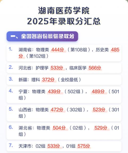 2025年湖南医药学院录取分数线多少分