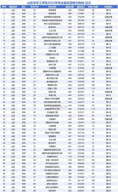 2025年山东华宇工学院录取分数线多少分